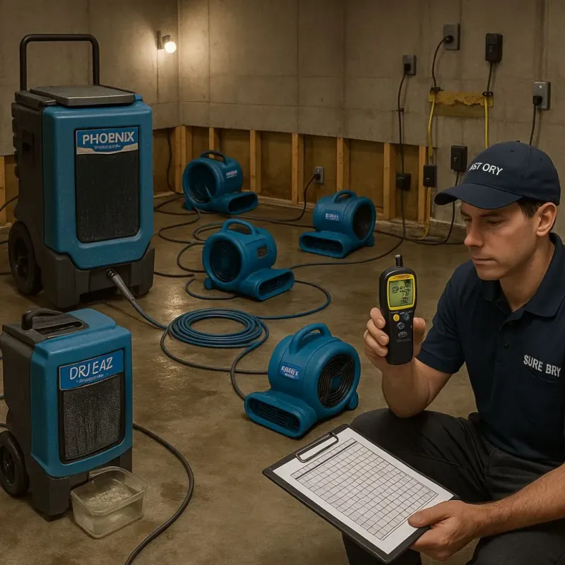 Structural Drying and Dehumidification process in Toccoa, GA